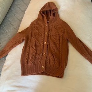 Jamie Kay Burnt Orange Cable Hoodie Cardigan - size 6